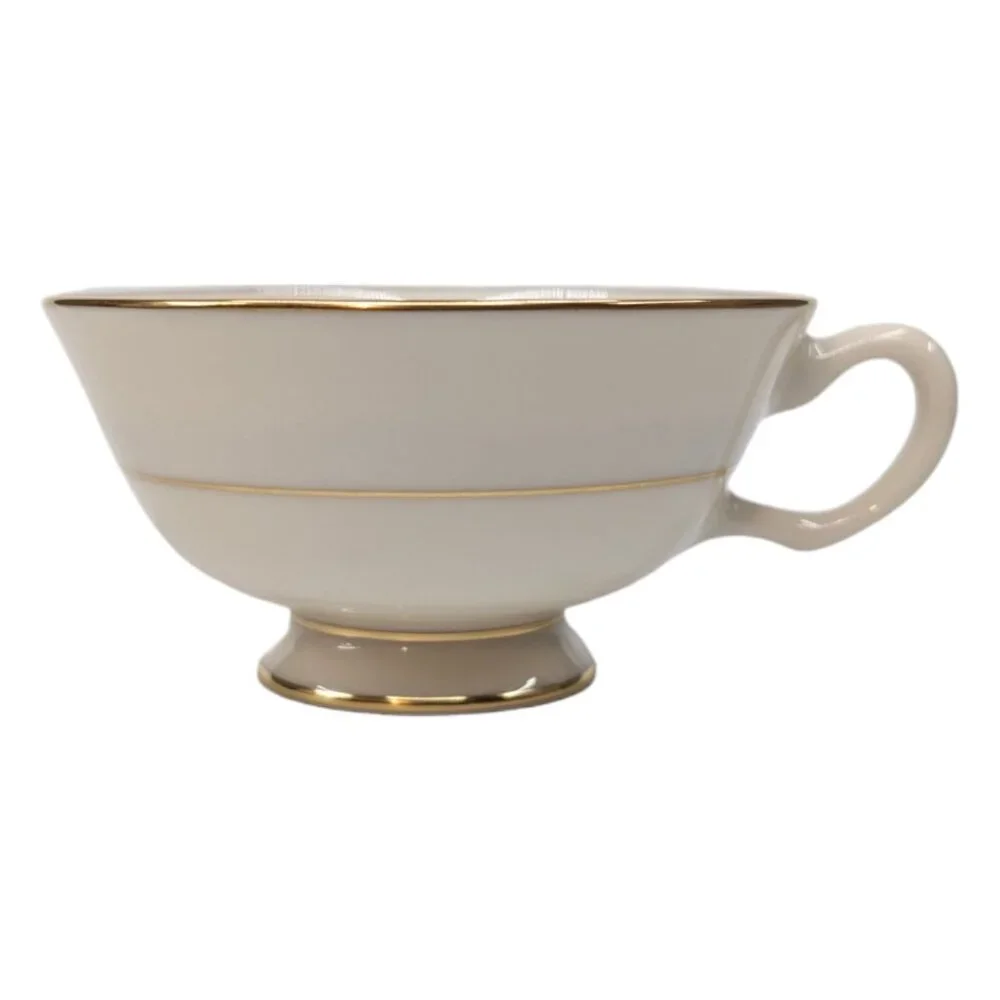 Vtg Lenox Imperial P-338 Tea Cup LOT OF 7 Cream Gold Laurel Trim Footed 6 OZ USA